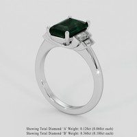 2.99 Ct. Bluish Green Sapphire Ring, Platinum 950 2