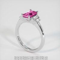 2.16 Ct. Purplish Pink Sapphire Ring, Platinum 950 2