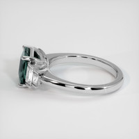 2.44 Ct. Greenish Blue Sapphire Ring, Platinum 950 4