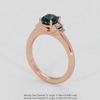 1.55 Ct. Bluish Green Sapphire Ring, 14K Rose Gold 2