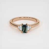 0.57 Ct. Bluish Green Sapphire Ring, 14K Rose Gold 1