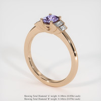 0.65 Ct. Purple Sapphire Ring, 14K Rose Gold 2