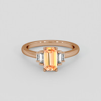 1.19 Ct. Peach Sapphire Ring, 14K Rose Gold 1