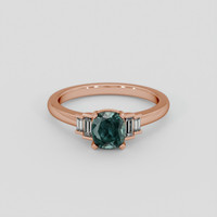 1.55 Ct. Bluish Green Sapphire Ring, 18K Rose Gold 1