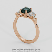 1.55 Ct. Bluish Green Sapphire Ring, 18K Rose Gold 2