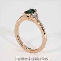 0.57 Ct. Bluish Green Sapphire Ring, 18K Rose Gold 2