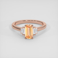 1.19 Ct. Peach Sapphire Ring, 18K Rose Gold 1