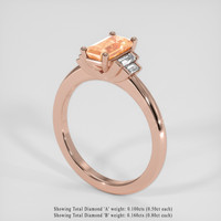 1.19 Ct. Peach Sapphire Ring, 18K Rose Gold 2