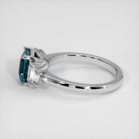 1.60 Ct. Greenish Blue Sapphire Ring, 14K White Gold 4