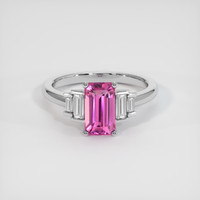 2.16 Ct. Purplish Pink Sapphire Ring, 14K White Gold 1