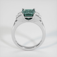 2.44 Ct. Greenish Blue Sapphire Ring, 14K White Gold 3
