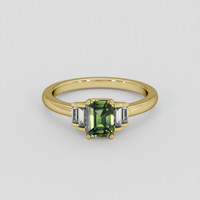 1.20 Ct. Yellowish Green Sapphire Ring, 10K Yellow Gold 1