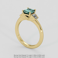 1.10 Ct. Bluish Green Sapphire Ring, 10K Yellow Gold 2