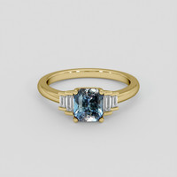1.62 Ct. Greenish Blue Sapphire Ring, 10K Yellow Gold 1