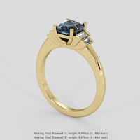 1.62 Ct. Greenish Blue Sapphire Ring, 10K Yellow Gold 2