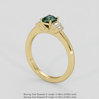 0.69 Ct. Greenish Blue Sapphire Ring, 10K Yellow Gold 2