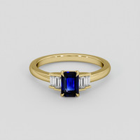 0.64 Ct. Blue Sapphire Ring, 10K Yellow Gold 1