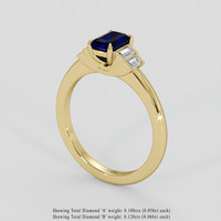 0.64 Ct. Blue Sapphire Ring, 10K Yellow Gold 2