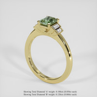 1.05 Ct. Yellowish Green Sapphire Ring, 14K Yellow Gold 2