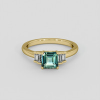 1.10 Ct. Bluish Green Sapphire Ring, 14K Yellow Gold 1