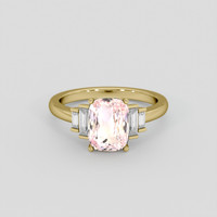 3.06 Ct. Peach Sapphire Ring, 14K Yellow Gold 1