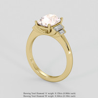 3.06 Ct. Peach Sapphire Ring, 14K Yellow Gold 2
