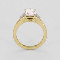 3.06 Ct. Peach Sapphire Ring, 14K Yellow Gold 3