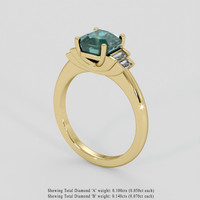 2.08 Ct. Bluish Green Sapphire Ring, 14K Yellow Gold 2