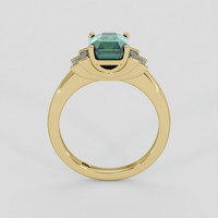 2.08 Ct. Bluish Green Sapphire Ring, 14K Yellow Gold 3