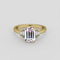 3.43 Ct. Peach Sapphire Ring, 14K Yellow Gold 1