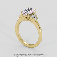 3.43 Ct. Peach Sapphire Ring, 14K Yellow Gold 2