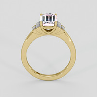 3.43 Ct. Peach Sapphire Ring, 14K Yellow Gold 3