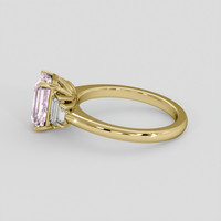 3.43 Ct. Peach Sapphire Ring, 14K Yellow Gold 4