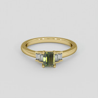 0.82 Ct. Greenish Yellow Sapphire Ring, 14K Yellow Gold 1