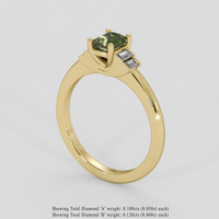 0.82 Ct. Greenish Yellow Sapphire Ring, 14K Yellow Gold 2