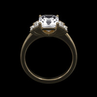 2.95 Ct. White Sapphire Ring, 14K Yellow Gold 3