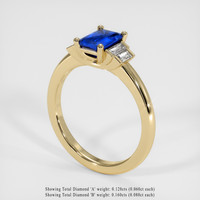 1.10 Ct. Blue Sapphire Ring, 14K Yellow Gold 2