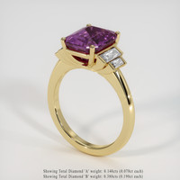 3.54 Ct. Purple Sapphire Ring, 14K Yellow Gold 2