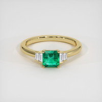 0.65 Ct. Emerald Ring, 18K Yellow Gold 1