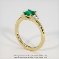 0.65 Ct. Emerald Ring, 18K Yellow Gold 2