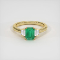 0.99 Ct. Emerald Ring, 18K Yellow Gold 1