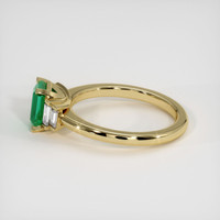 0.99 Ct. Emerald Ring, 18K Yellow Gold 4