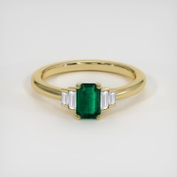 0.46 Ct. Emerald Ring, 18K Yellow Gold 1