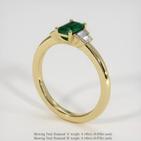 0.46 Ct. Emerald Ring, 18K Yellow Gold 2