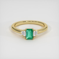 0.63 Ct. Emerald Ring, 18K Yellow Gold 1