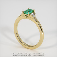 0.63 Ct. Emerald Ring, 18K Yellow Gold 2