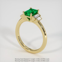 0.83 Ct. Emerald Ring, 18K Yellow Gold 2