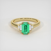 1.22 Ct. Emerald Ring, 18K Yellow Gold 1