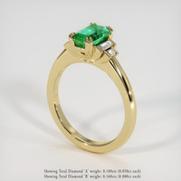 1.22 Ct. Emerald Ring, 18K Yellow Gold 2