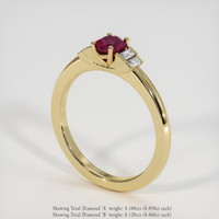 0.67 Ct. Ruby Ring, 18K Yellow Gold 2
